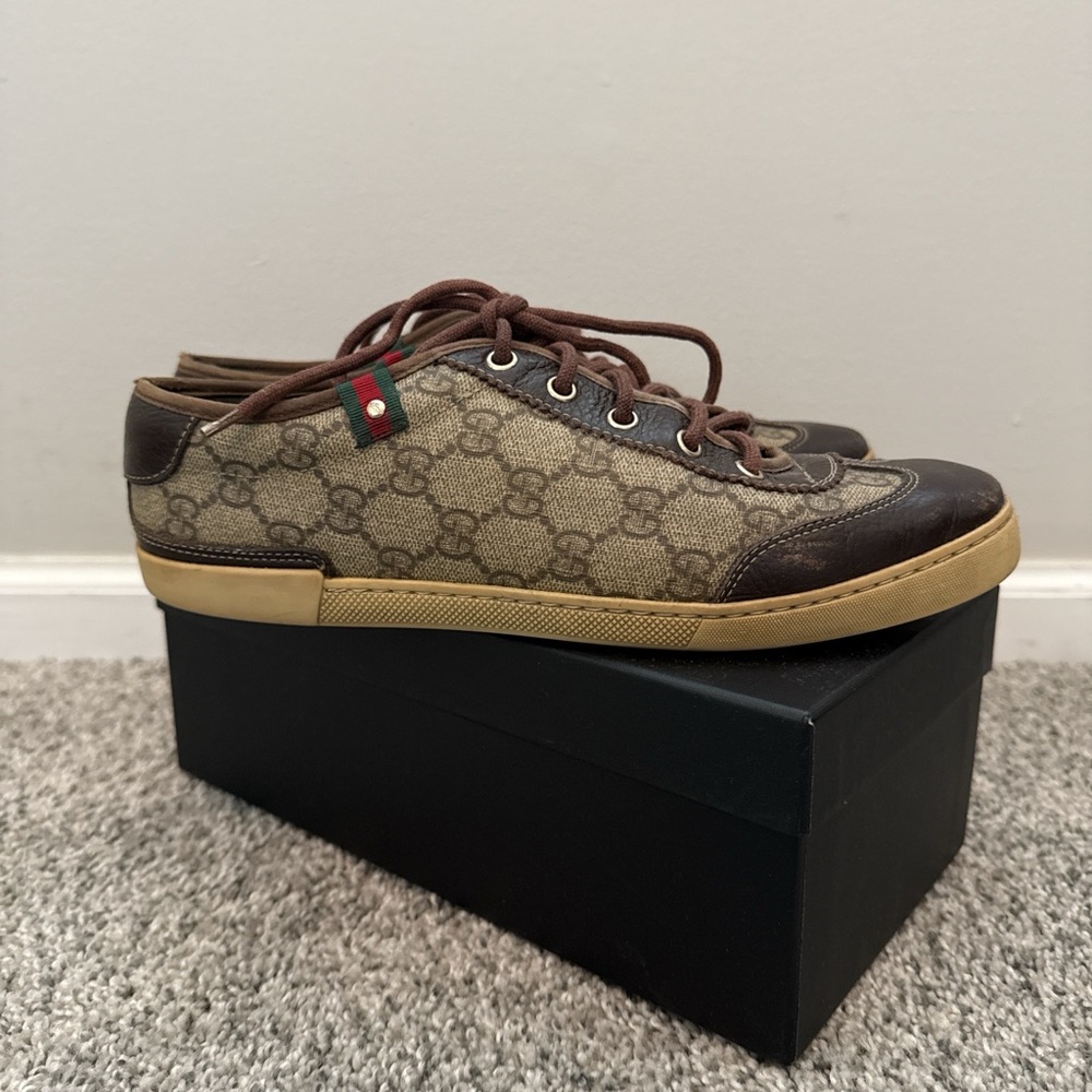 Gucci Brown Canvas Sneakers